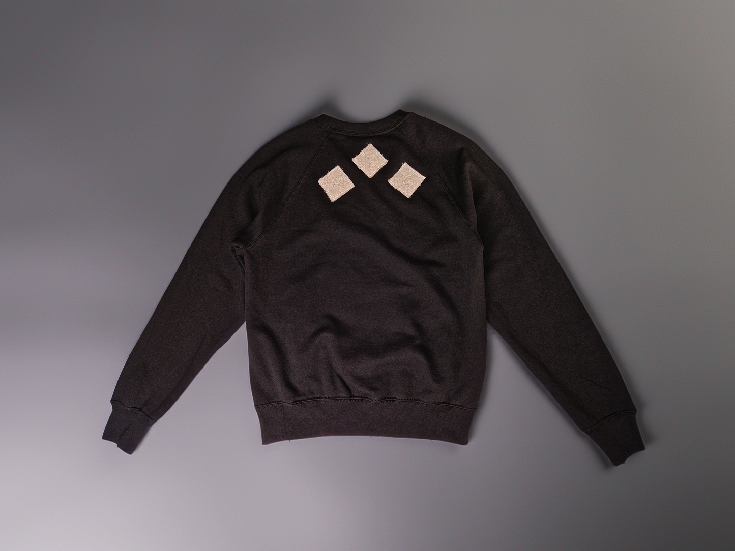 Black Crew Neck Sweatshirt Design With Cambodian Woven Sueng VSS016V